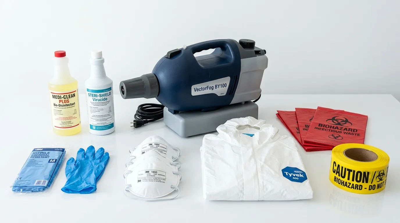 Professional biohazard remediation crew working in Islip